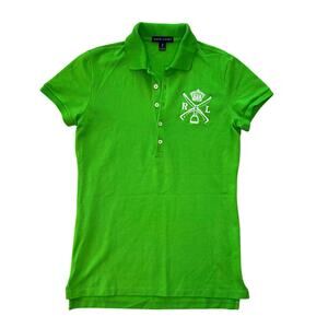 Ralph Lauren Equestrian Logo Embroidered Polo Shirt Pima Cotton Small Preppy